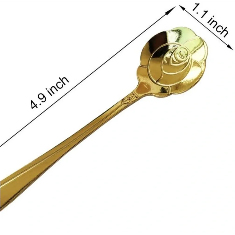NEW 8pcs Stainless Steel Flower Spoon
